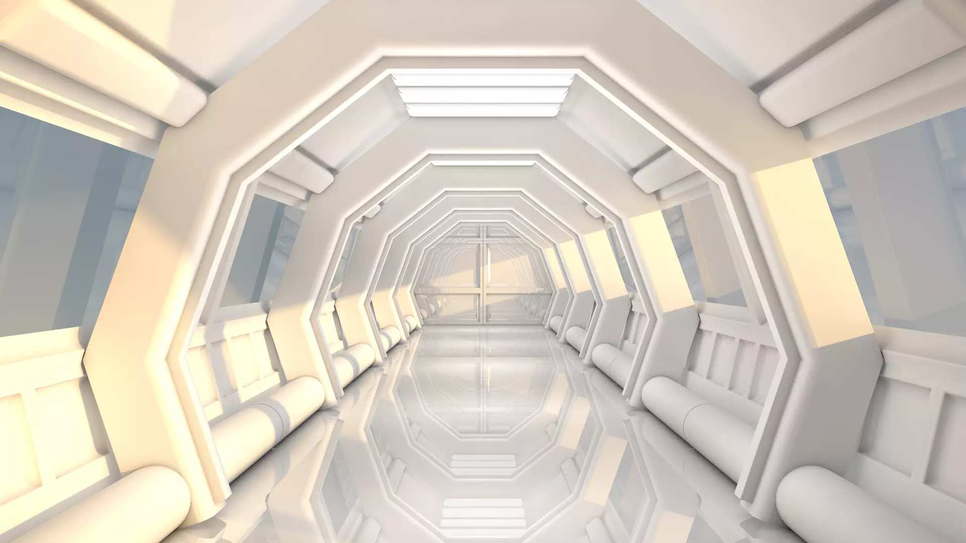 3D model Sci Fi Corridor VR / AR / low-poly | CGTrader