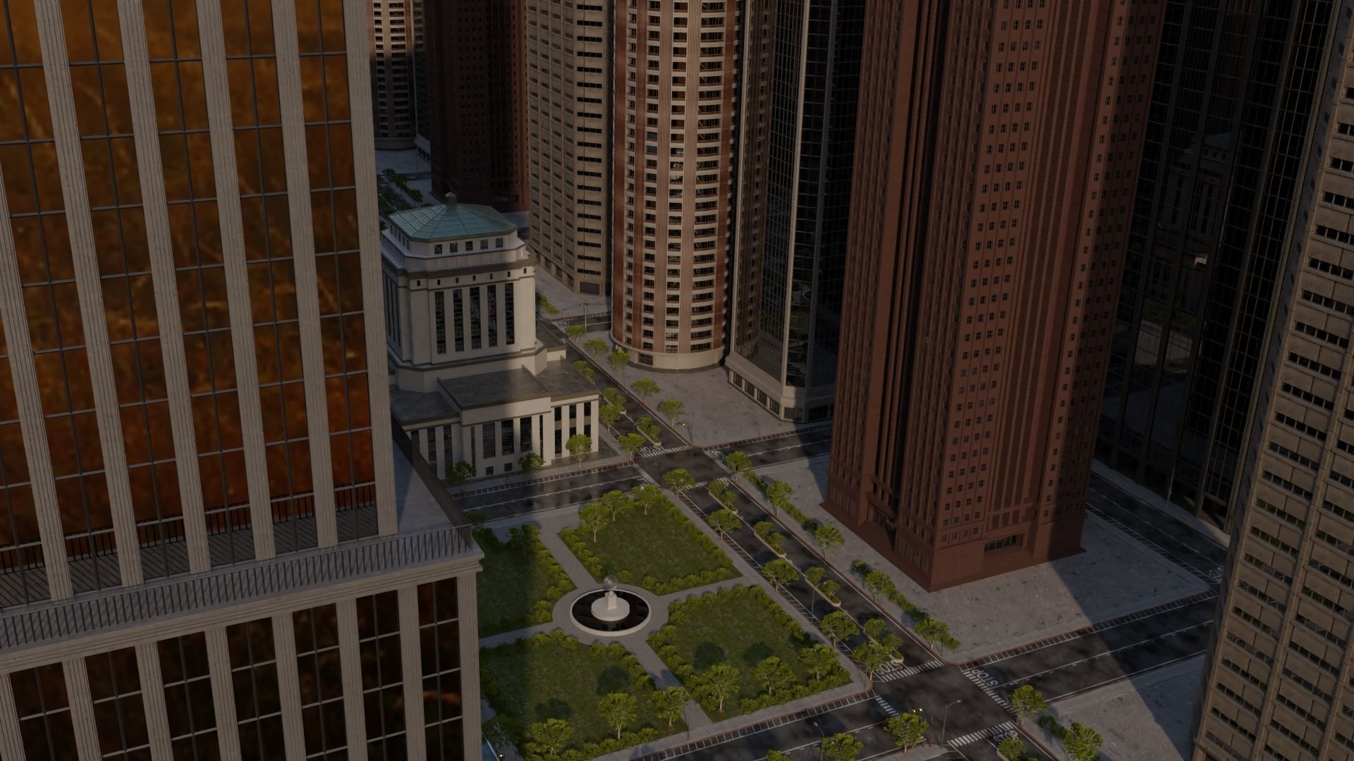 SKYSCRAPER CITY BUILDING 03 Low-poly 3D model_2