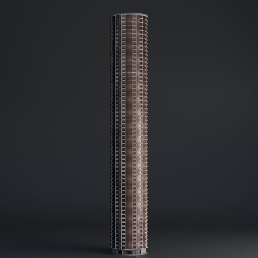 SKYSCRAPER CITY BUILDING 03 Low-poly 3D model_8