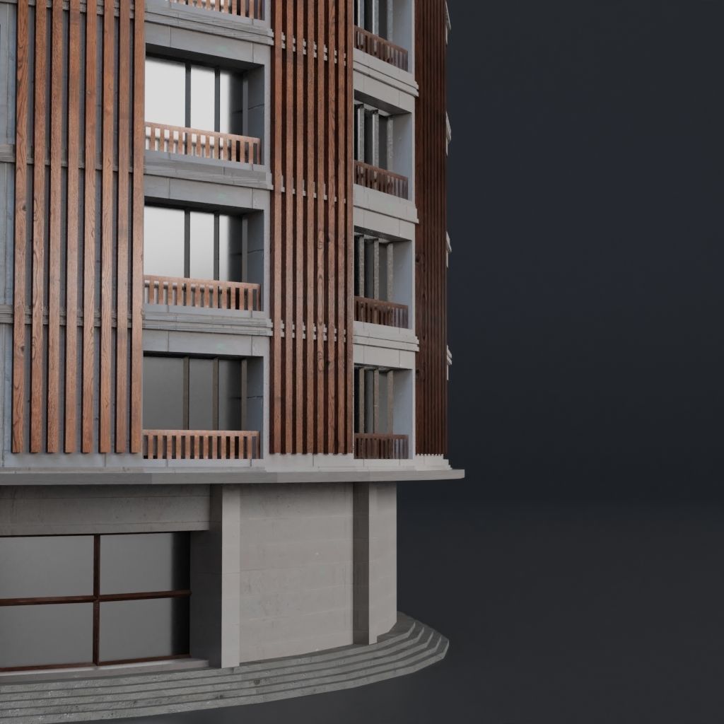 SKYSCRAPER CITY BUILDING 03 Low-poly 3D model_6