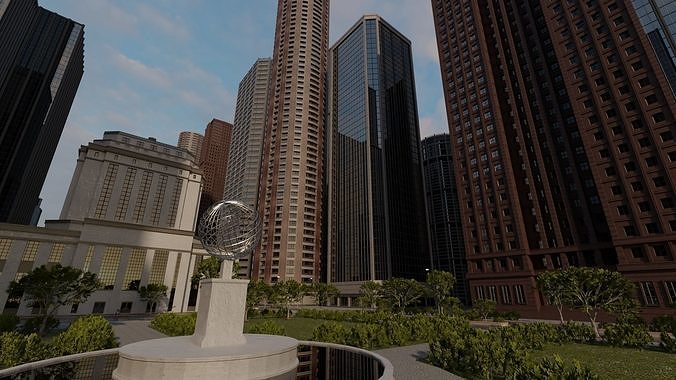 SKYSCRAPER CITY BUILDING 03 Low-poly 3D model