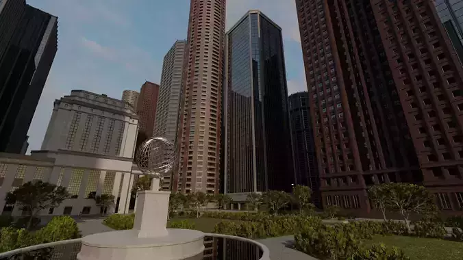 SKYSCRAPER CITY BUILDING 03 Low-poly 3D model