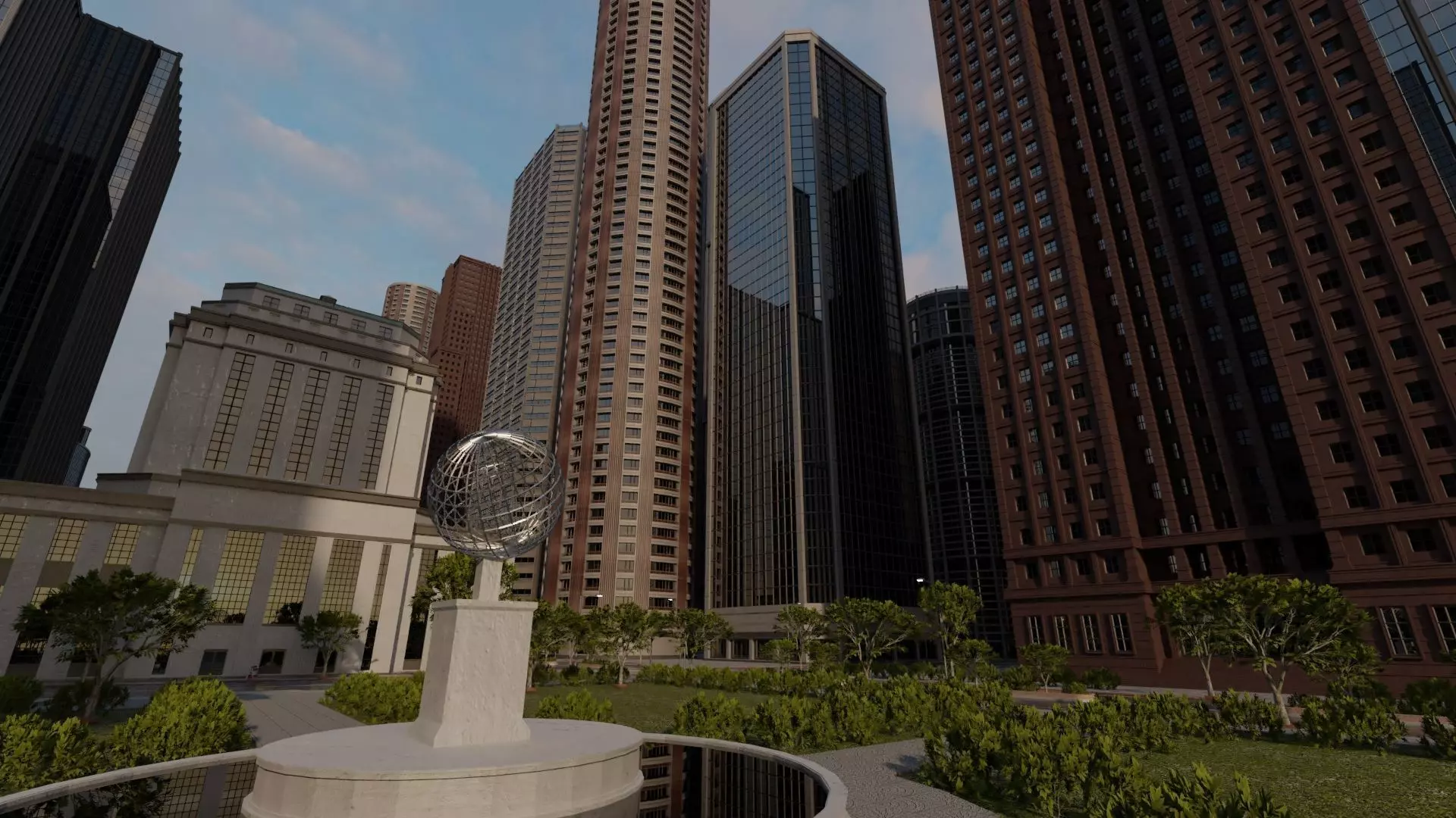 SKYSCRAPER CITY BUILDING 03 Low-poly 3D model_0