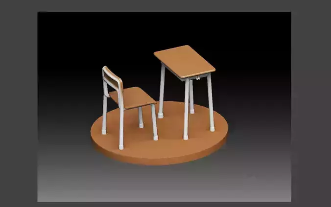 SCHOOL CLASSROOM DESK CHAIR SET FOR STUDENT DIORAMA ANIME 3D print model