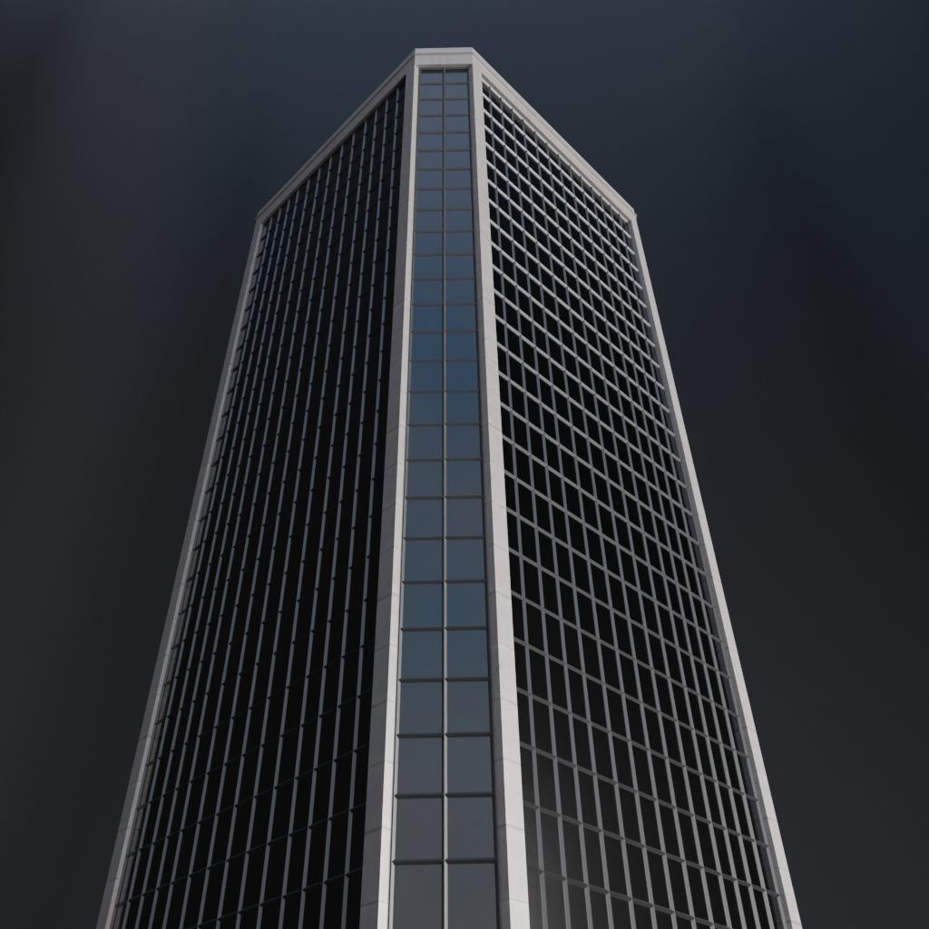 SKYSCRAPER CITY BUILDING 04 Low-poly 3D model_6