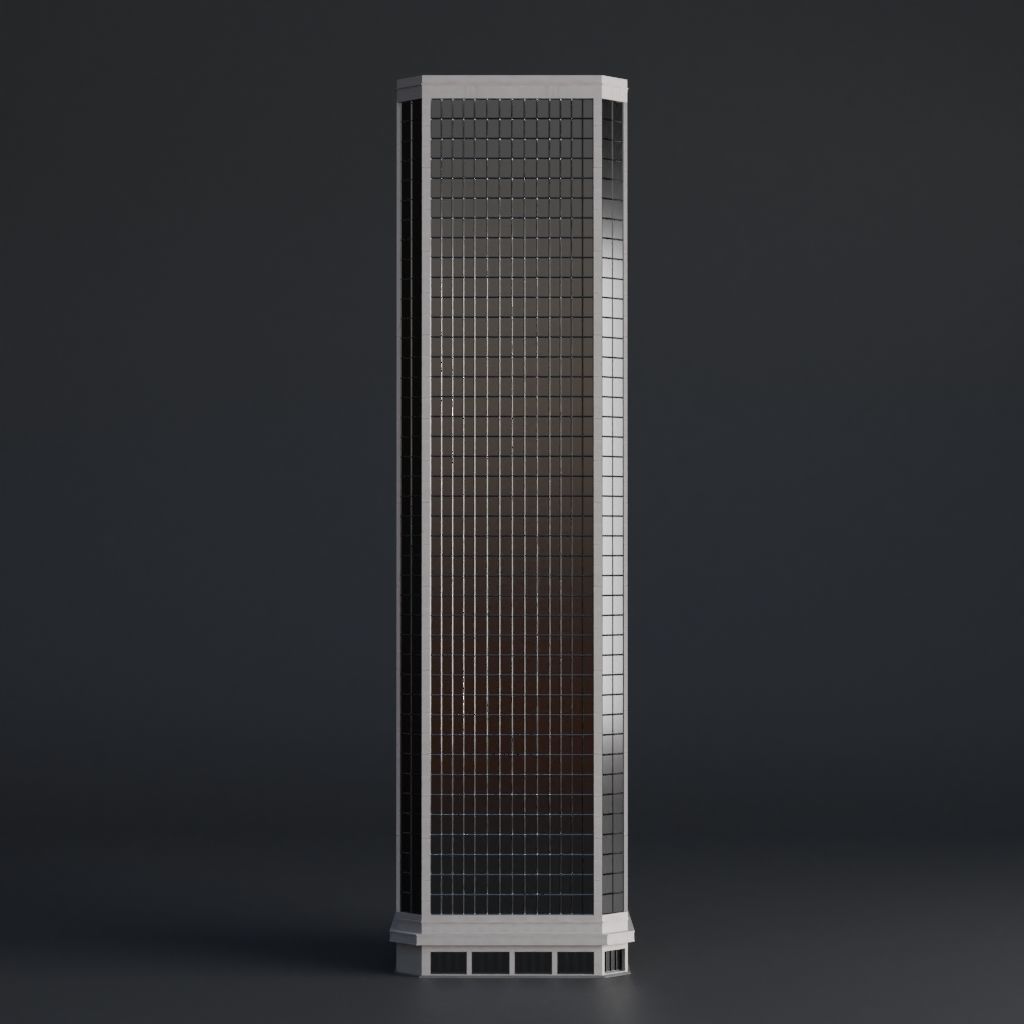 SKYSCRAPER CITY BUILDING 04 Low-poly 3D model_2