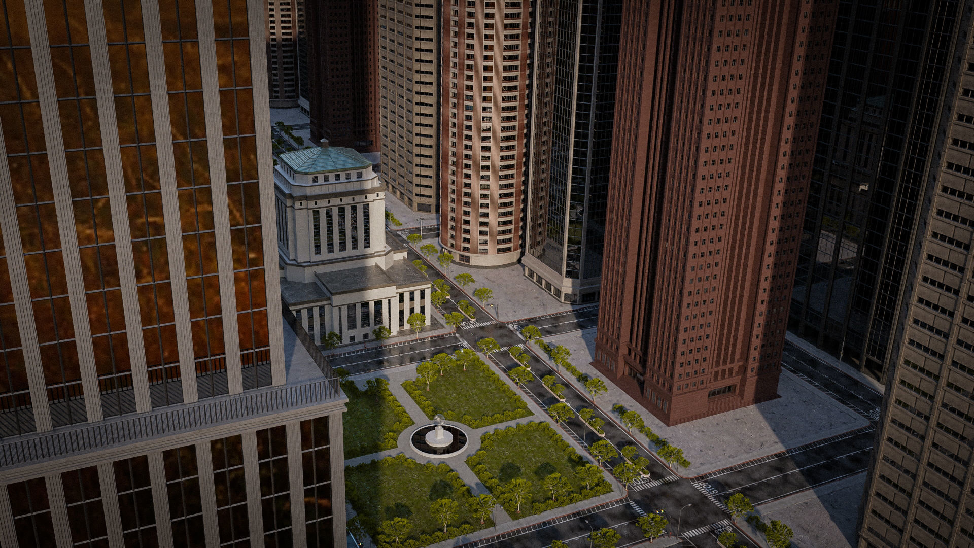 SKYSCRAPER CITY BUILDING 04 Low-poly 3D model_9