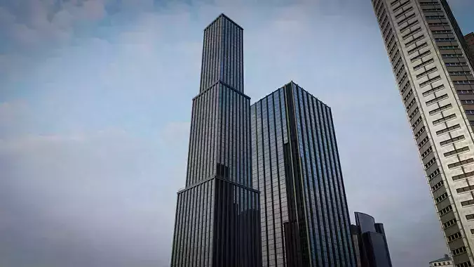 SKYSCRAPER CITY BUILDING 05 Low-poly 3D model