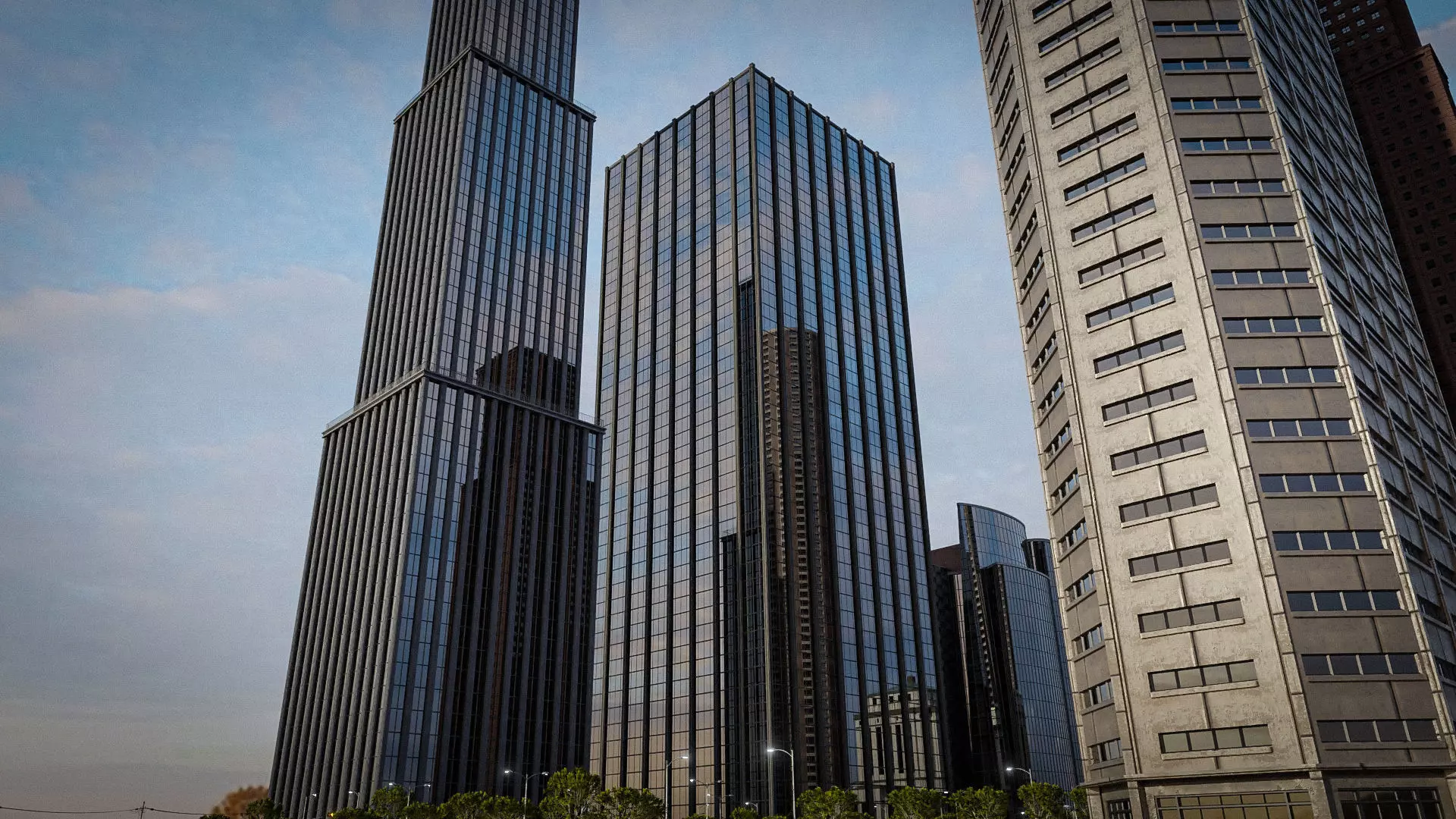 SKYSCRAPER CITY BUILDING 06 Low-poly 3D model_0