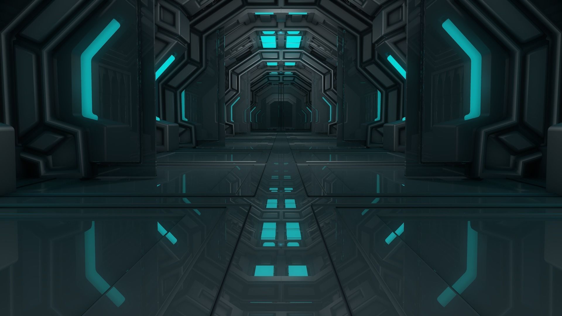 Sci Fi Corridor 3D model_2