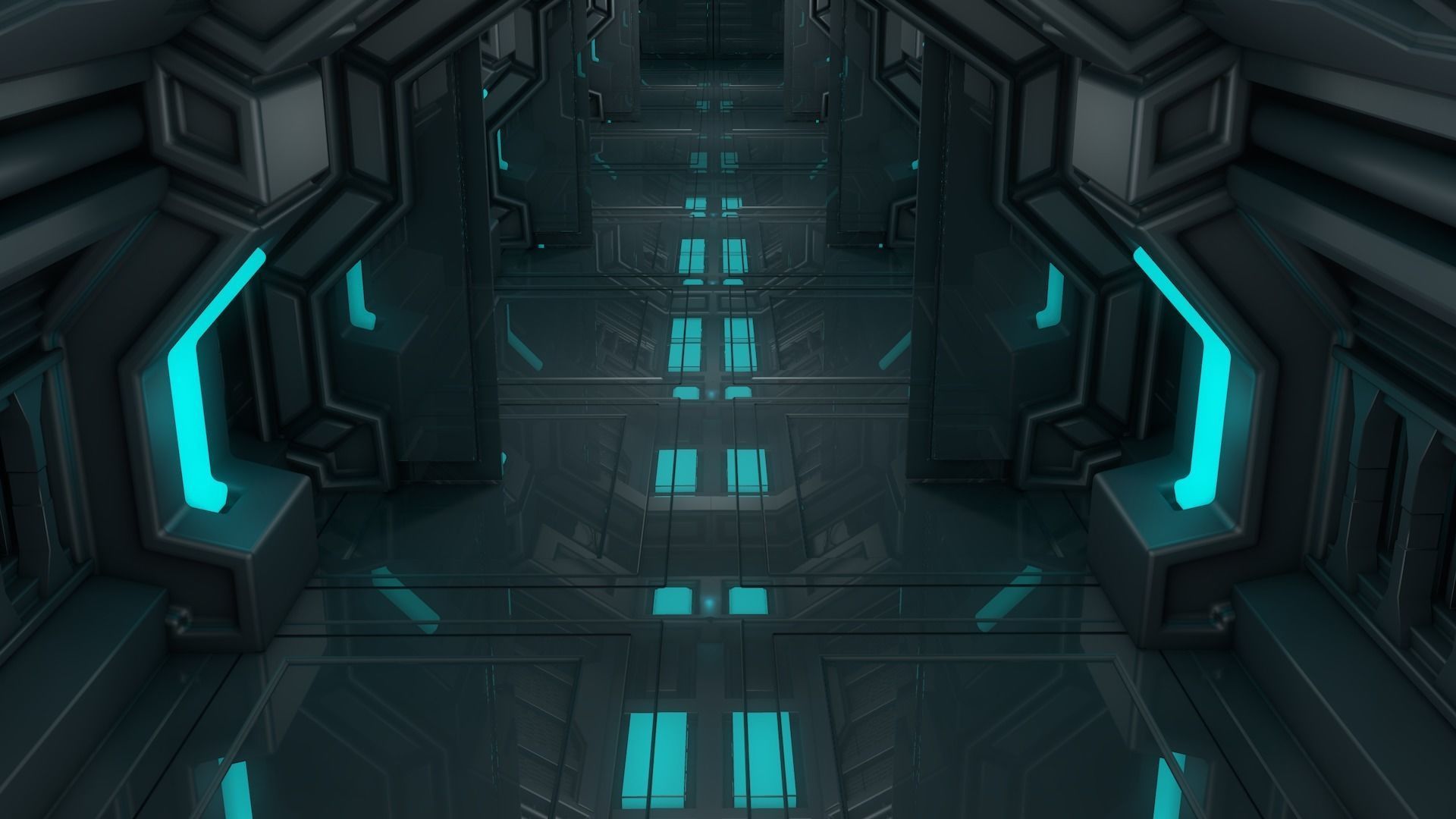 Sci Fi Corridor 3D model_1