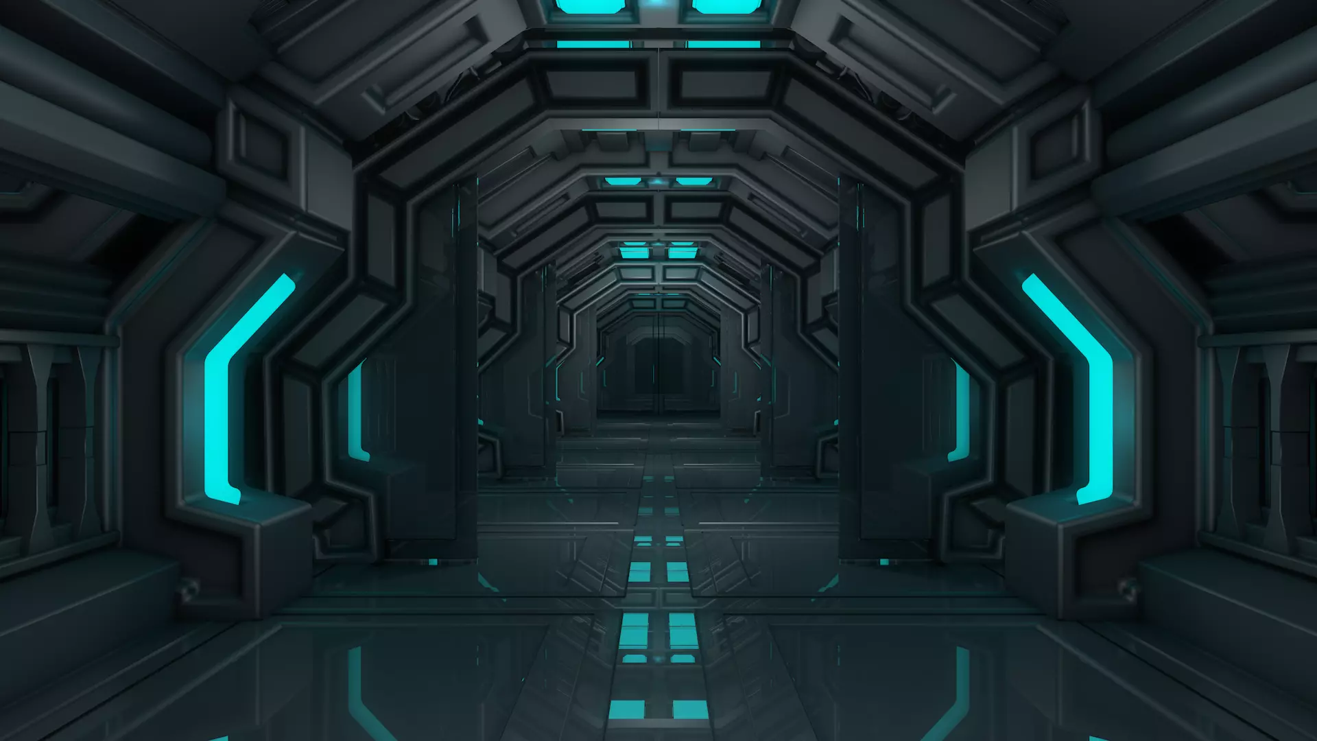 Sci Fi Corridor 3D model_0