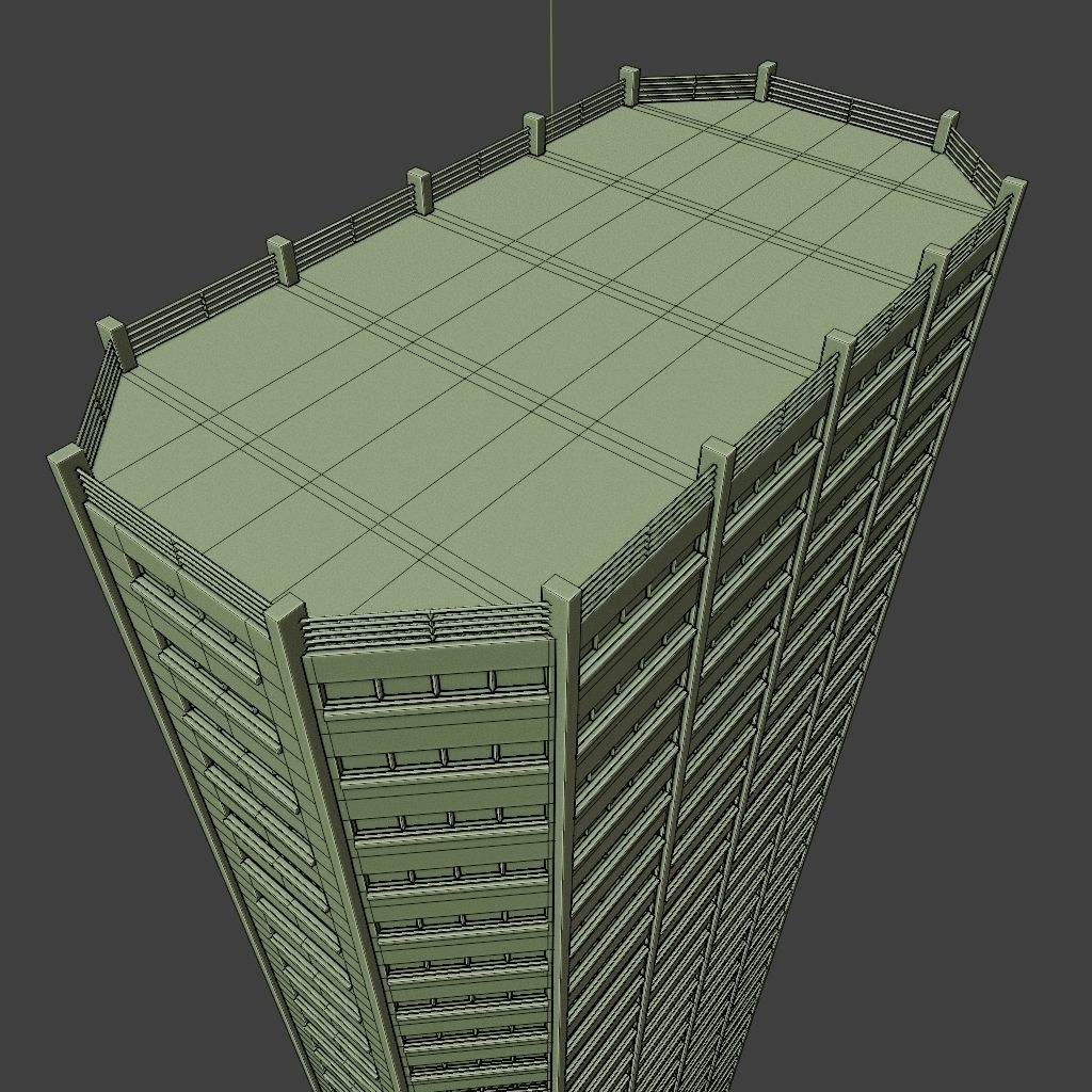 SKYSCRAPER CITY BUILDING 07 Low-poly 3D model_10