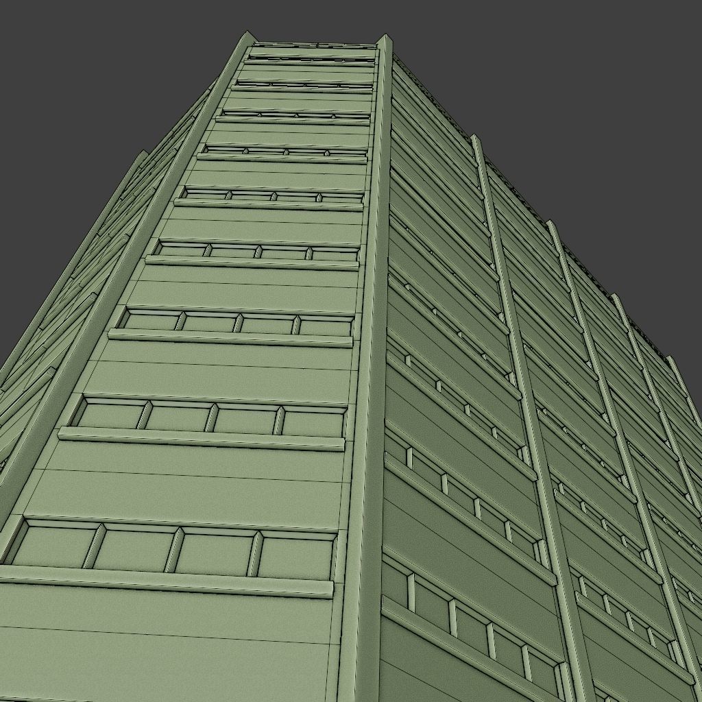 SKYSCRAPER CITY BUILDING 07 Low-poly 3D model_11