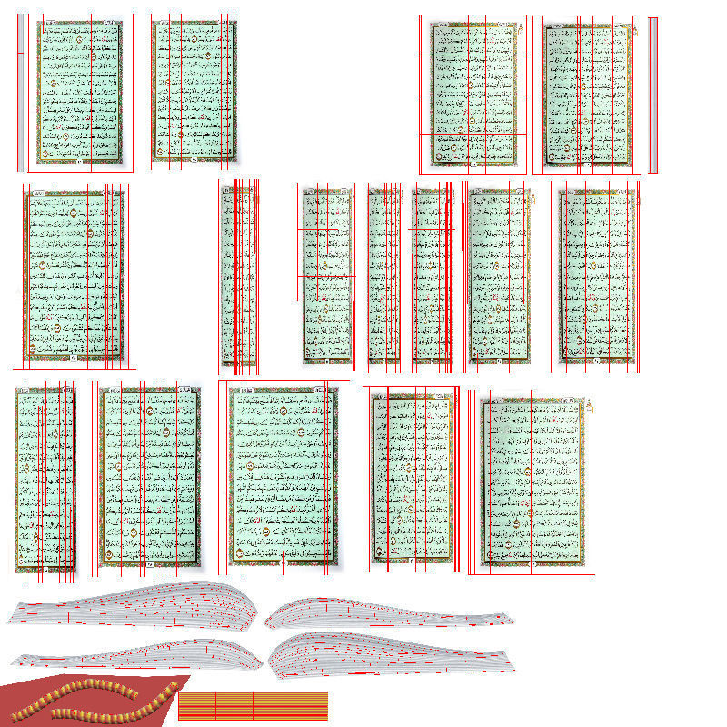 Holy Quran Book With Holder and Prayer Mat Low-poly 3D model_24