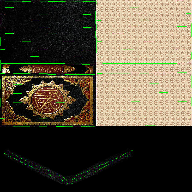 Holy Quran Book With Holder and Prayer Mat Low-poly 3D model_22