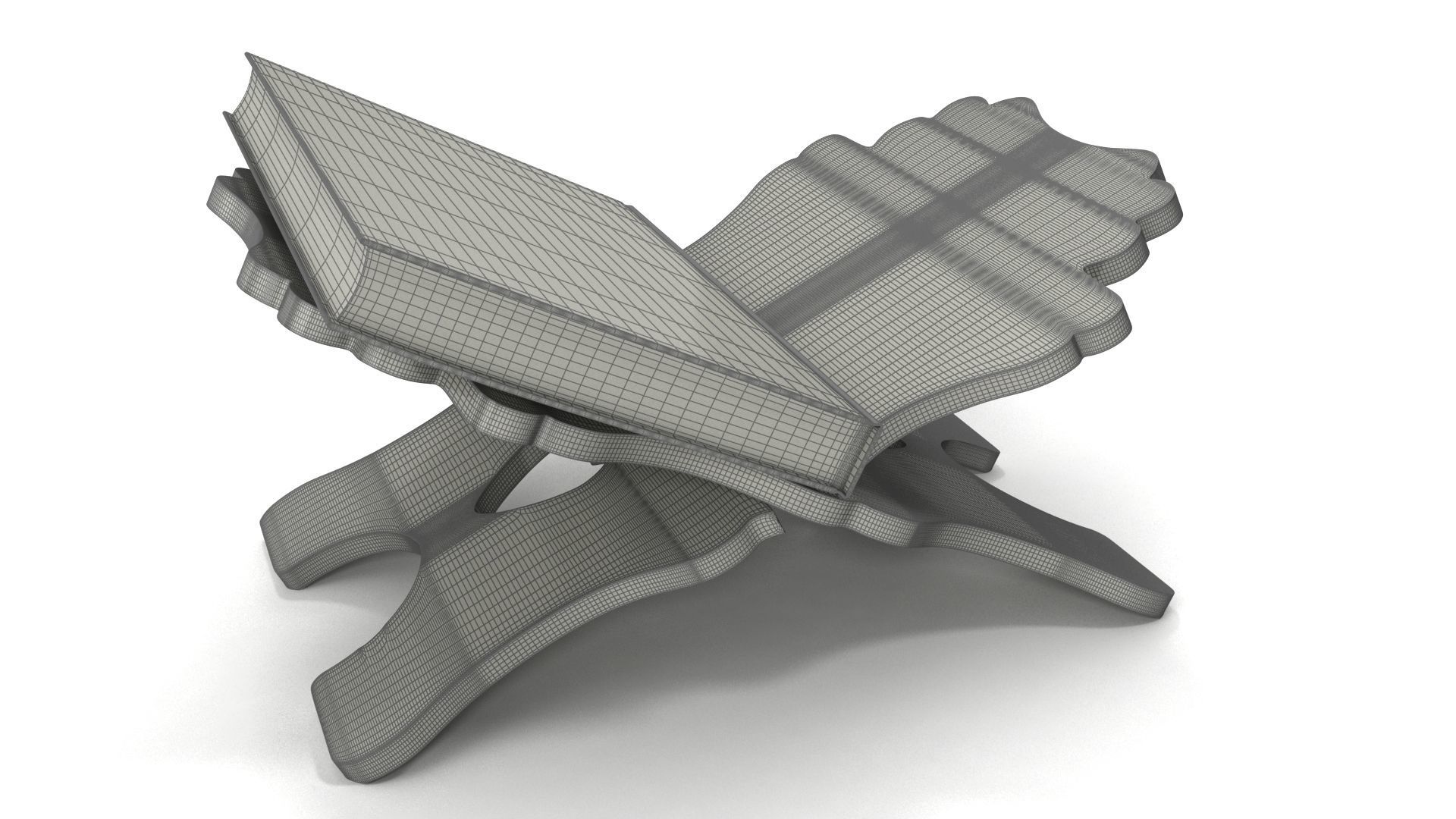 Holy Quran Book With Holder and Prayer Mat Low-poly 3D model_21