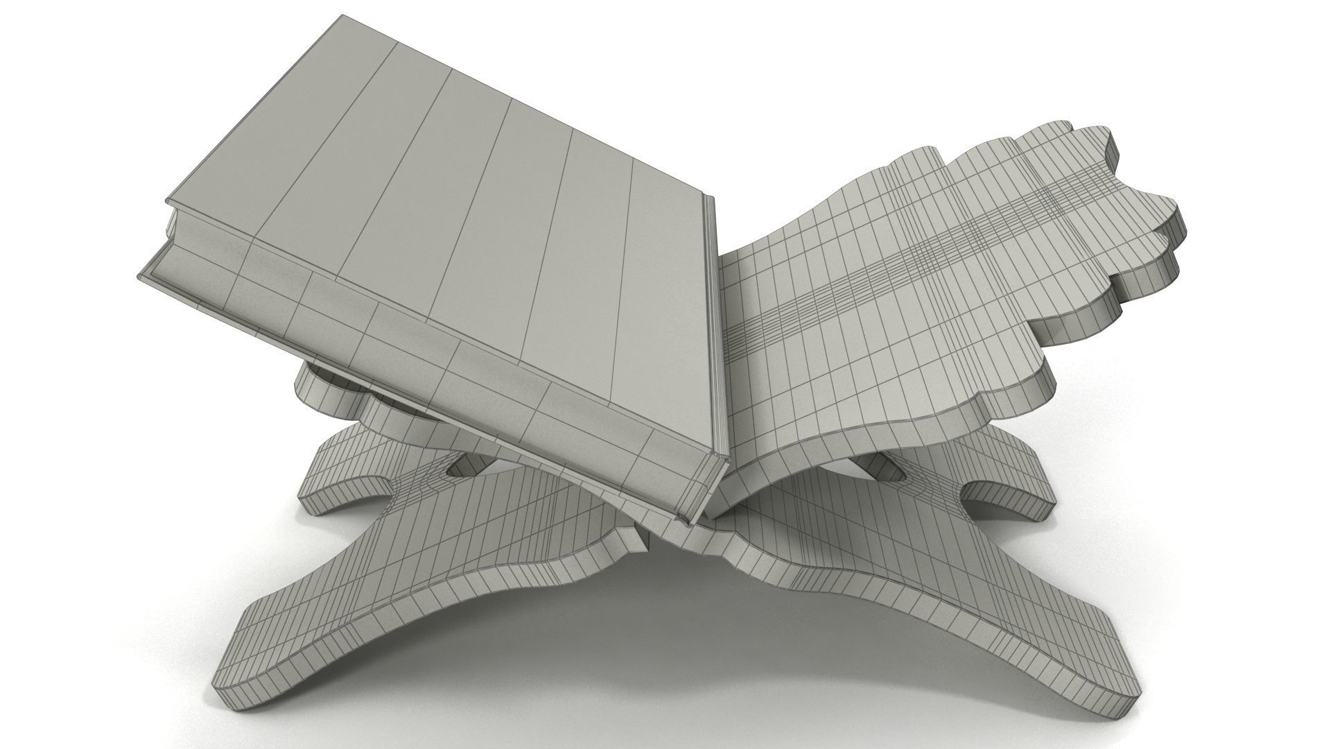 Holy Quran Book With Holder and Prayer Mat Low-poly 3D model_19