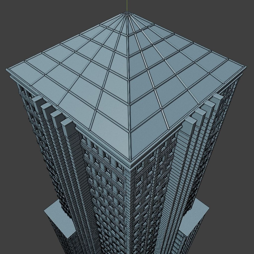 SKYSCRAPER CITY BUILDING 08 Low-poly 3D model_10