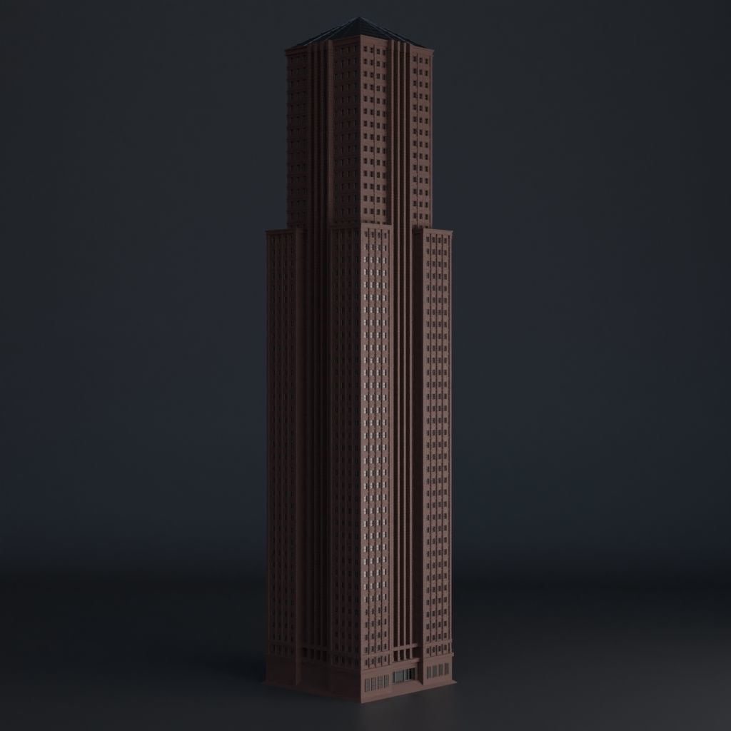 SKYSCRAPER CITY BUILDING 08 Low-poly 3D model_9