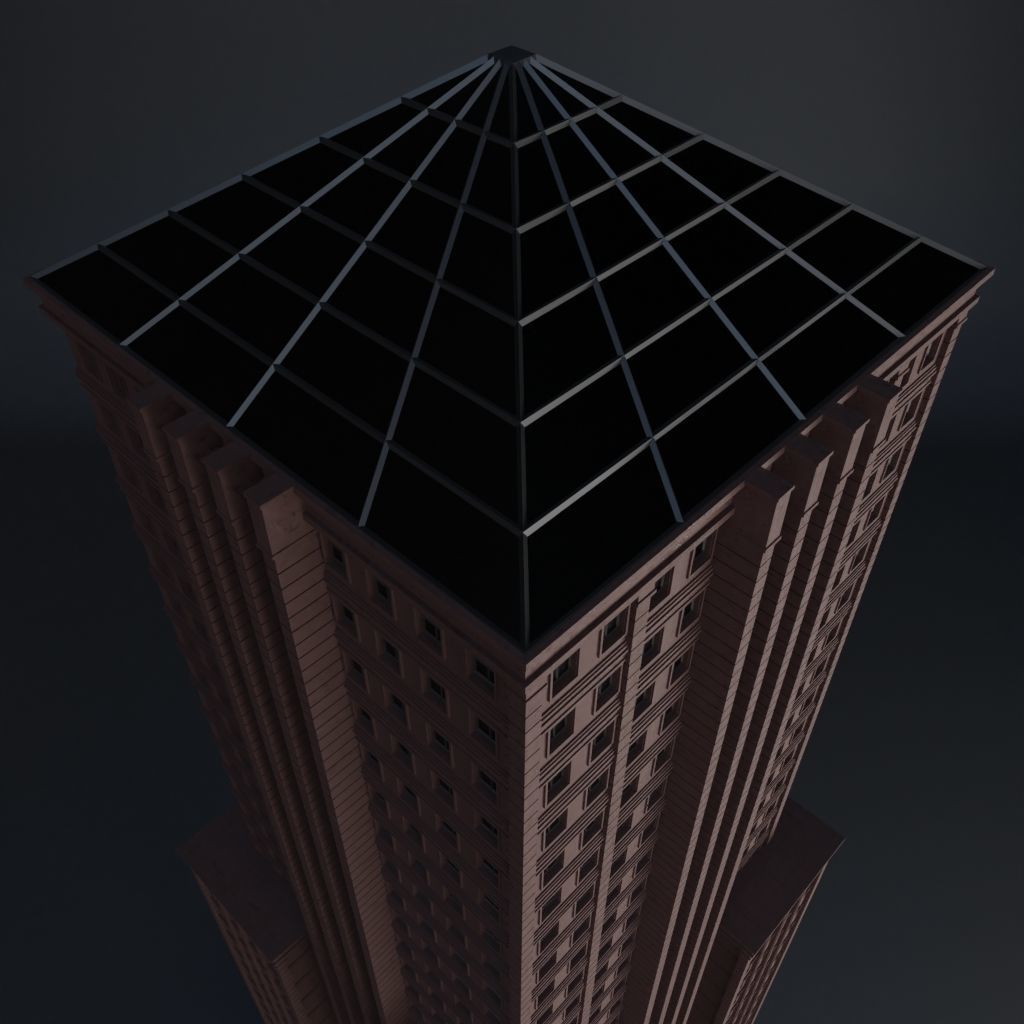 SKYSCRAPER CITY BUILDING 08 Low-poly 3D model_3