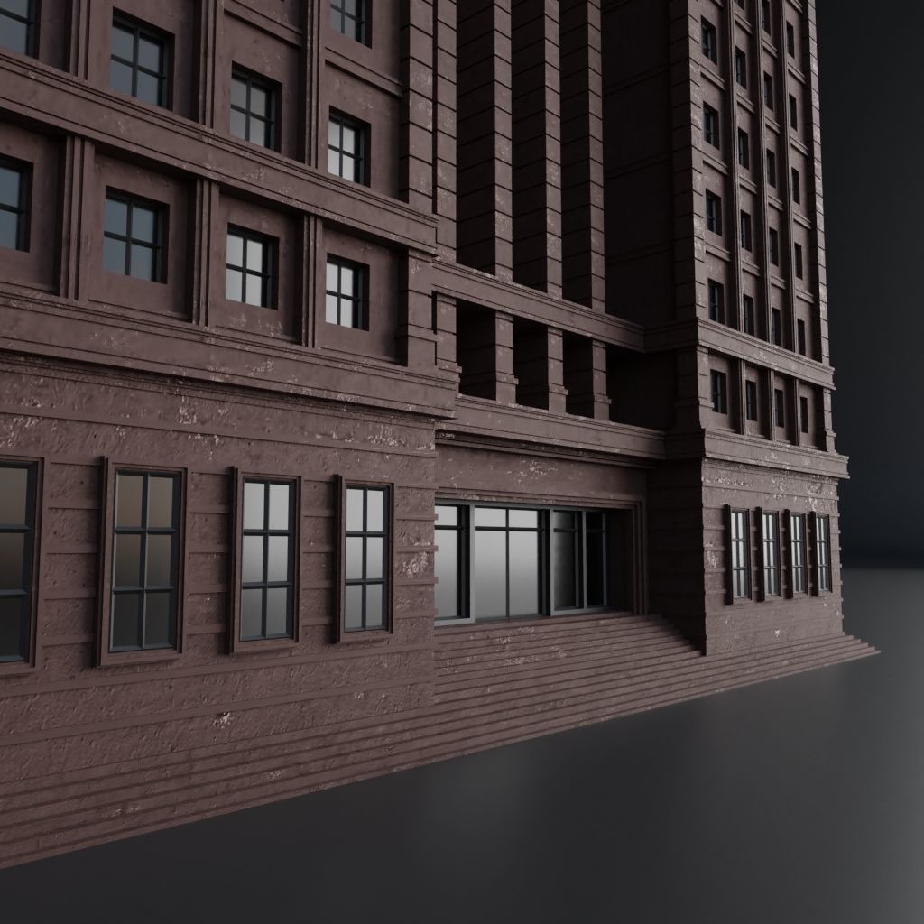 SKYSCRAPER CITY BUILDING 08 Low-poly 3D model_7