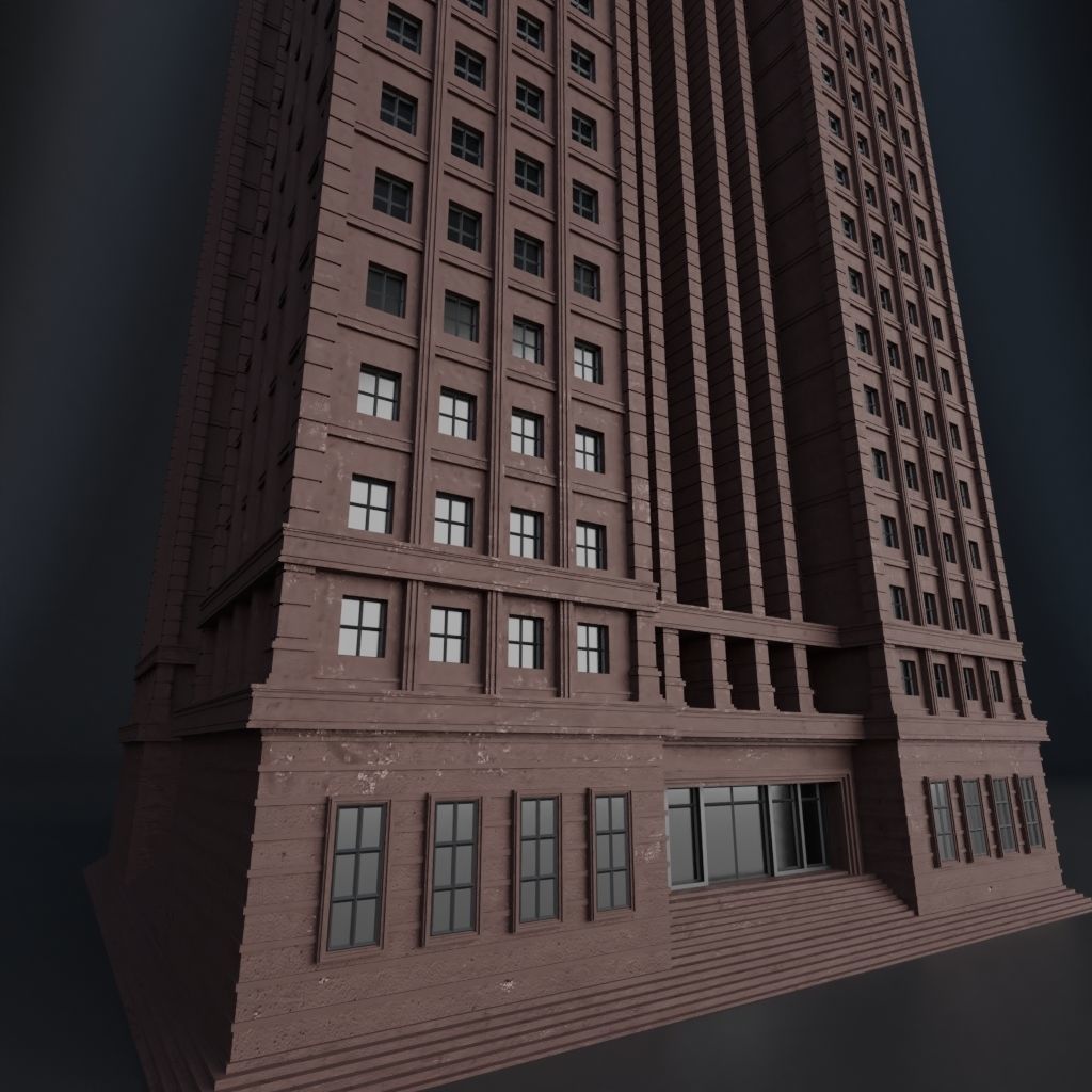 SKYSCRAPER CITY BUILDING 08 Low-poly 3D model_5