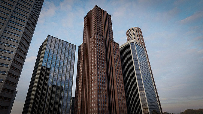 SKYSCRAPER CITY BUILDING 08 Low-poly 3D model