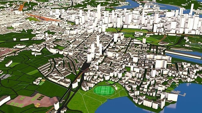 Sydney 3d City Australia October 2020 GIS data  Low-poly 3D model