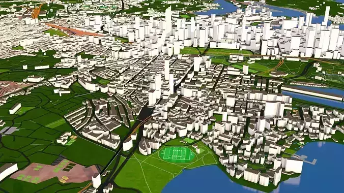 Sydney 3d City Australia October 2020 GIS data  Low-poly 3D model