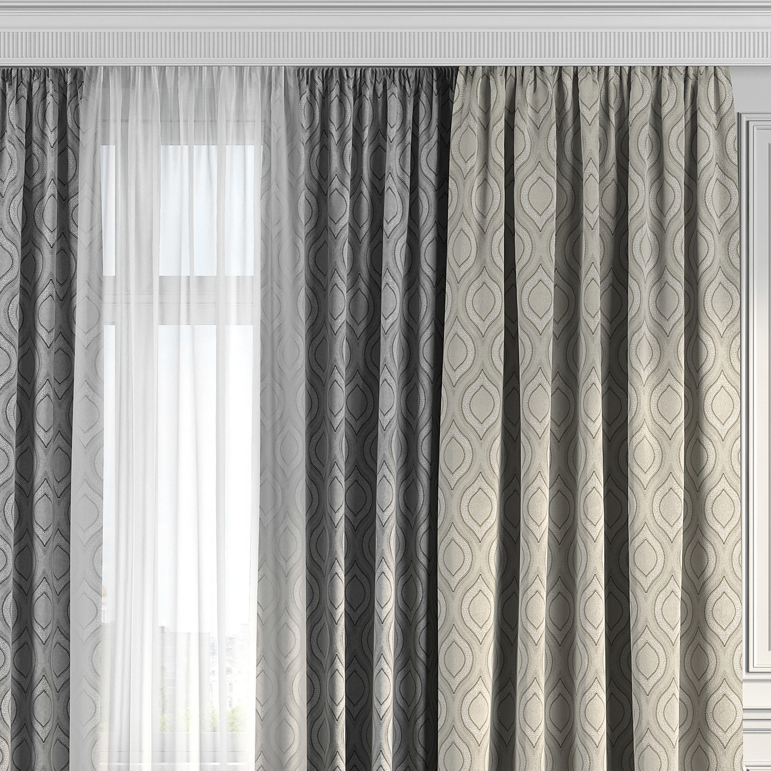 Curtain Set 183 3D model_2