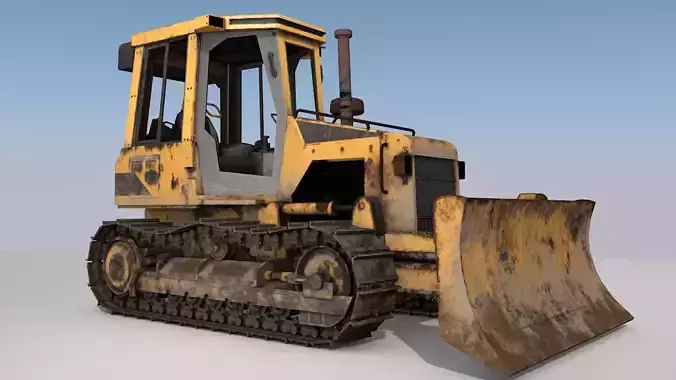 Construction Bulldozer 3D Model Low-poly 3D model