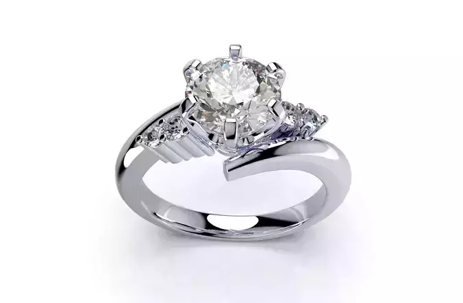 Engagement   Solitaire Diamond  Ring  CAD Design-CC109 3D print model