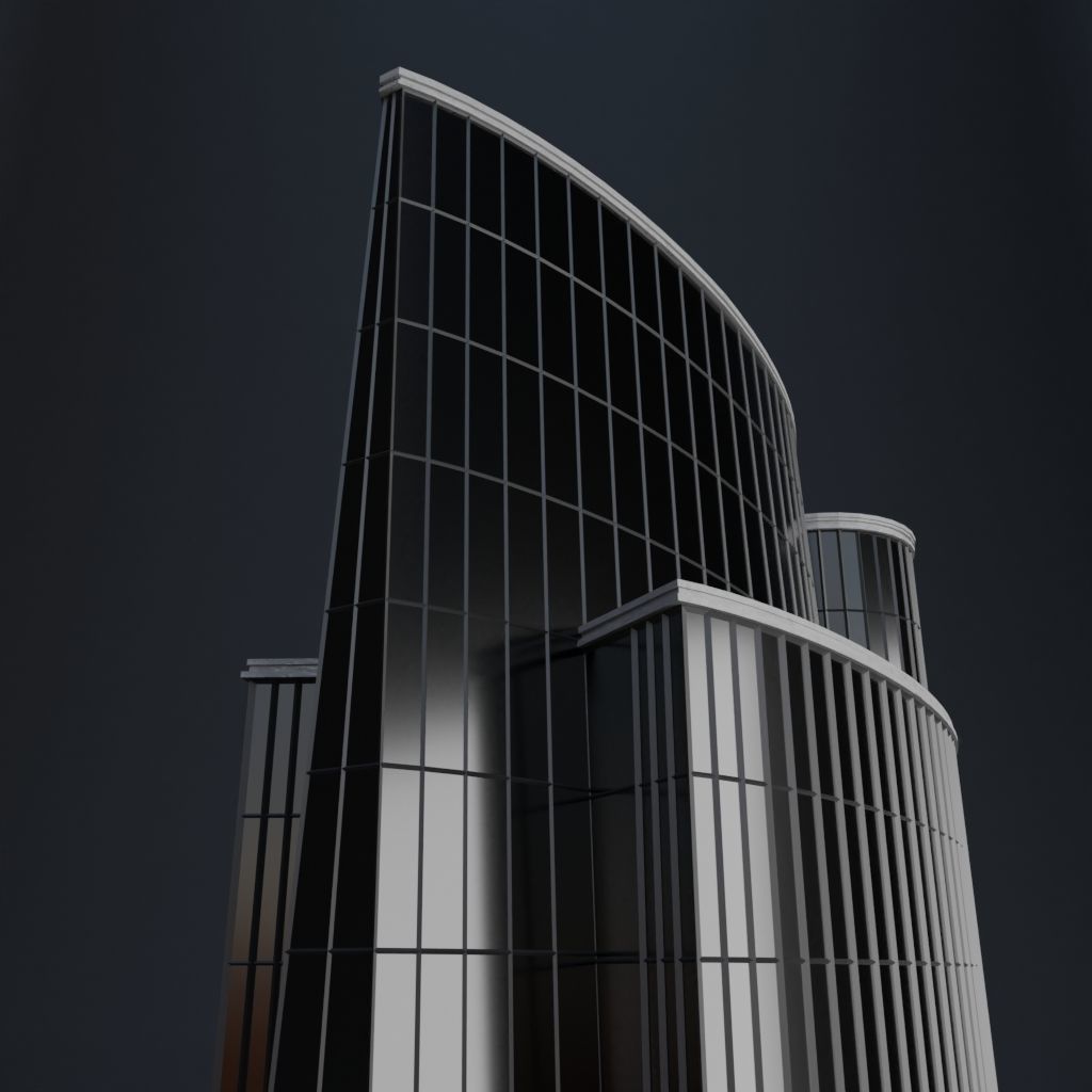SKYSCRAPER CITY BUILDING 09 Low-poly 3D model_9