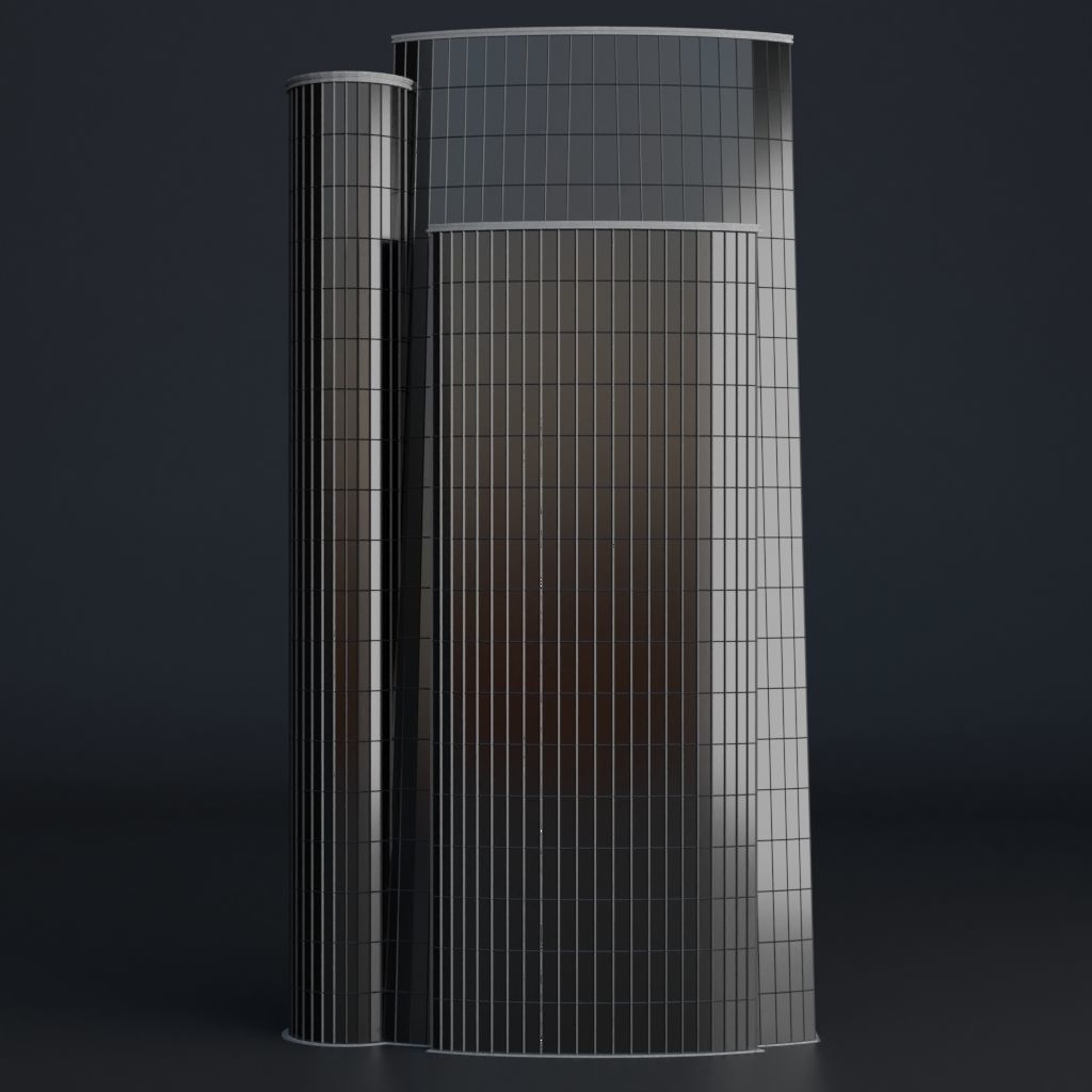 SKYSCRAPER CITY BUILDING 09 Low-poly 3D model_3
