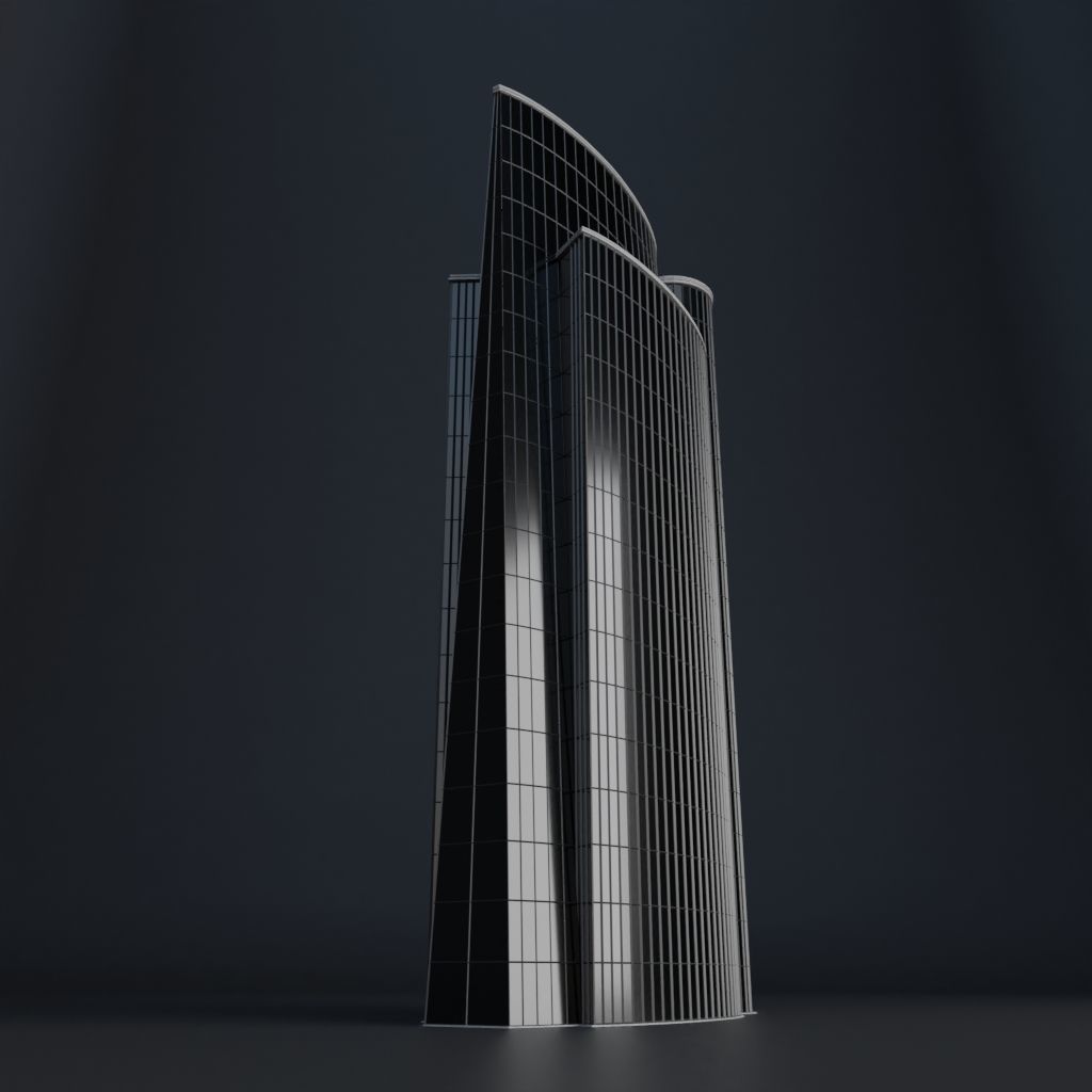 SKYSCRAPER CITY BUILDING 09 Low-poly 3D model_8