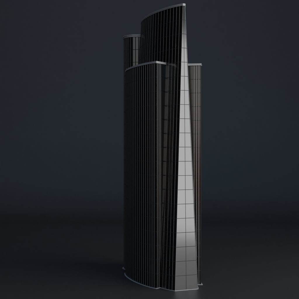 SKYSCRAPER CITY BUILDING 09 Low-poly 3D model_5