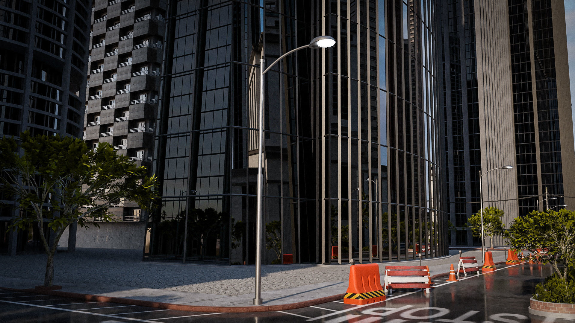 SKYSCRAPER CITY BUILDING 09 Low-poly 3D model_2