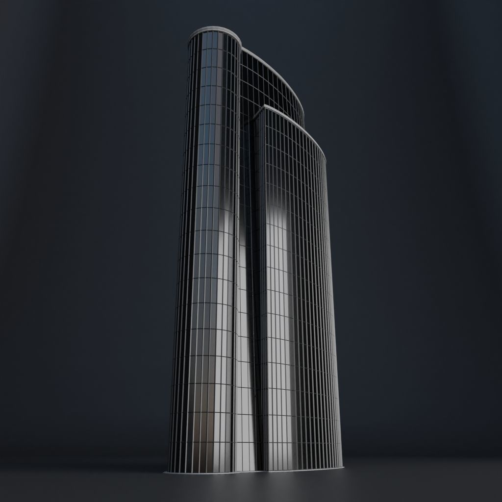 SKYSCRAPER CITY BUILDING 09 Low-poly 3D model_7
