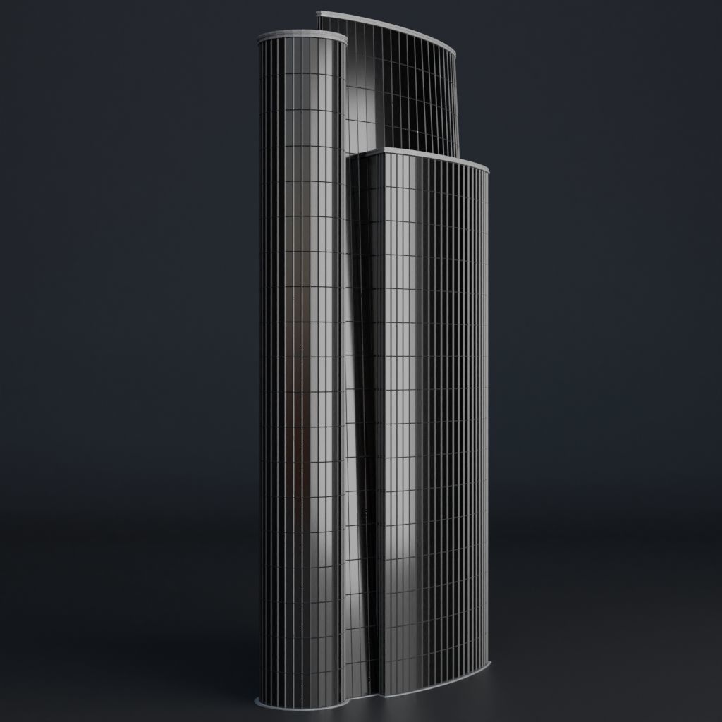 SKYSCRAPER CITY BUILDING 09 Low-poly 3D model_4