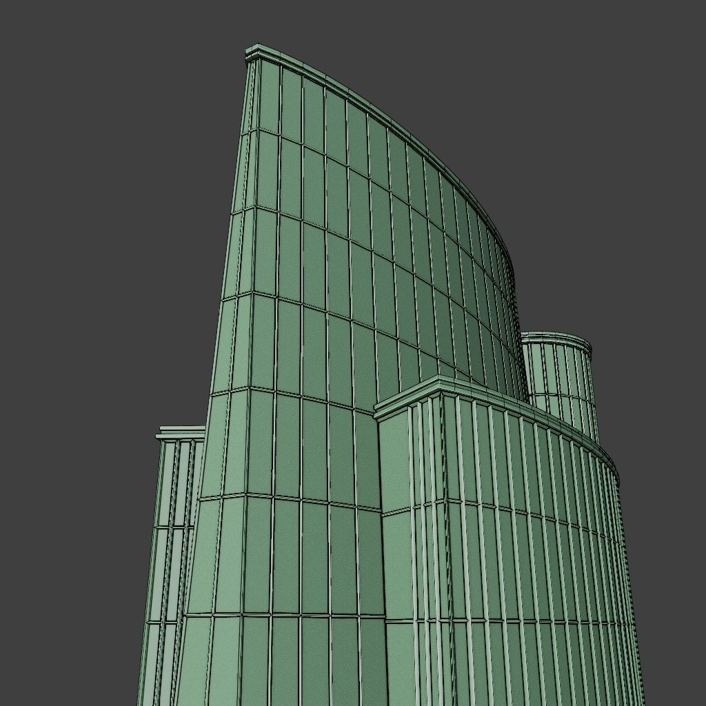 SKYSCRAPER CITY BUILDING 09 Low-poly 3D model_11