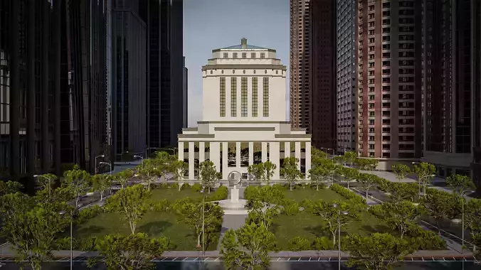 SKYSCRAPER CITY BUILDING 10 Low-poly 3D model