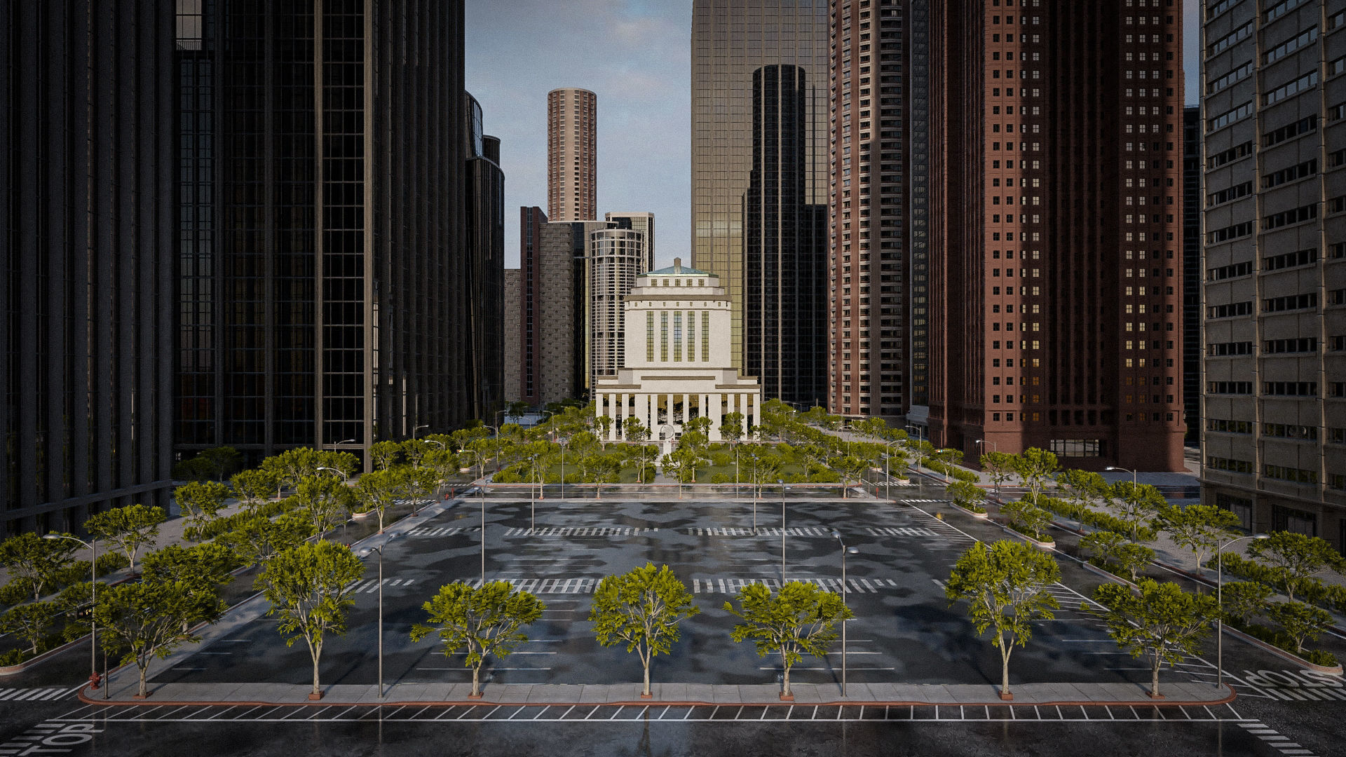 SKYSCRAPER CITY BUILDING 10 Low-poly 3D model_14