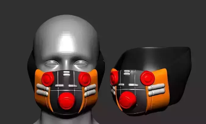 gas mask helmet high poly sculpt 3d printable 