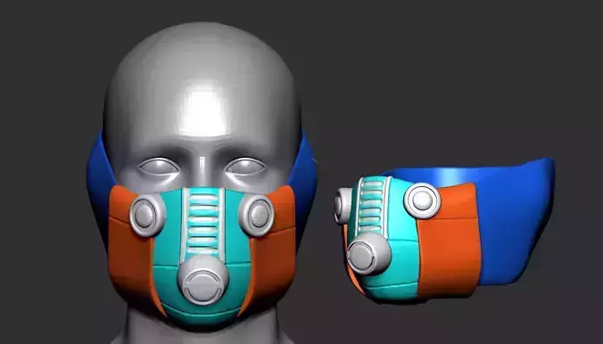 gas mask helmet high poly sculpt 3d printable 