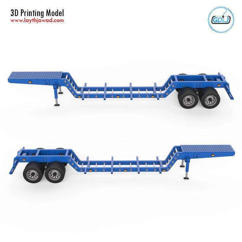 Heavy Trailer With Container 3D Printing Model 3D print model_6