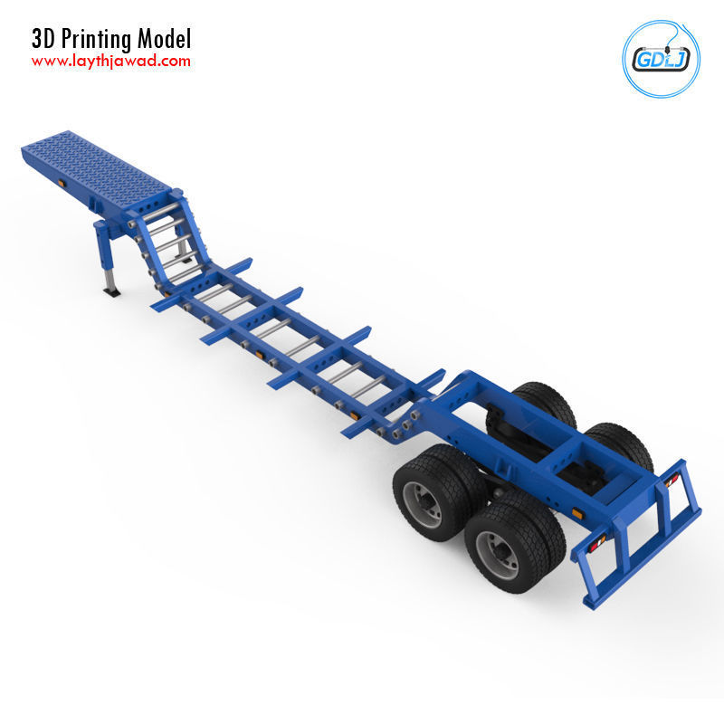 Heavy Trailer With Container 3D Printing Model 3D print model_9