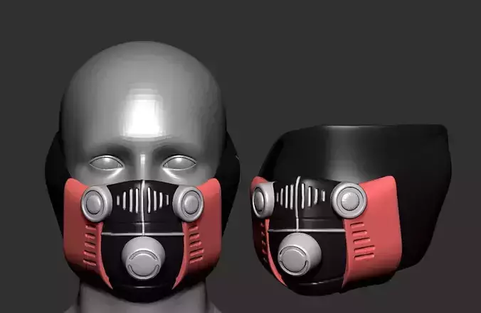 gas mask helmet high poly sculpt 3d printable 