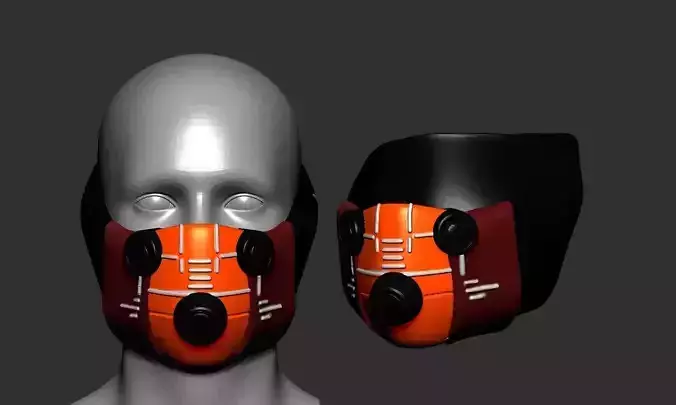 gas mask helmet high poly sculpt 3d printable