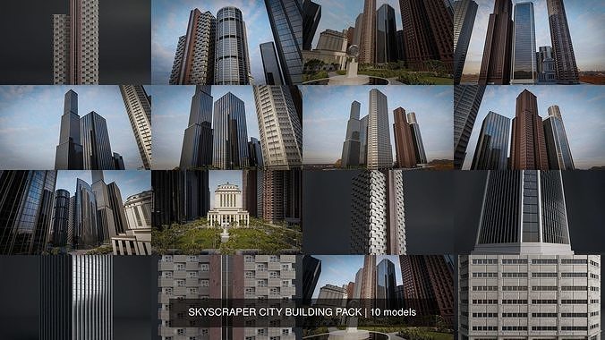 SKYSCRAPER CITY BUILDING PACK 3D Model Collection